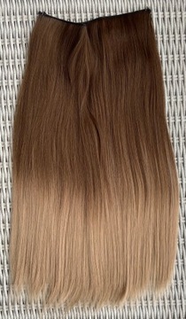 Наращивание волос, капучино/омбре, накидка