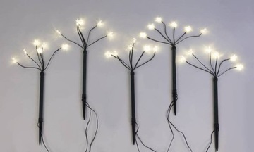 Świecące gwiazdki LED, zestaw 5 sztuk