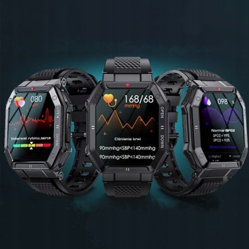 SMARTWATCH МУЖСКИЕ ВОЕННЫЕ ЧАСЫ ГОВОРЯТ О МНОГОФУНКЦИОНАЛЬНОМ МЕНЮ ИЗМЕРЕНИЙ PL