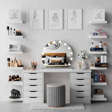 50cm Lusterko do makijażu 12 LED Lustro w stylu Hollywood ELECWISH