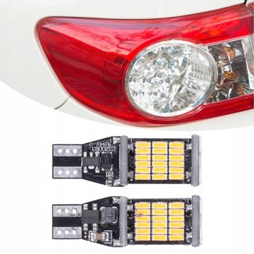 ЖЕЛТАЯ АВТОМОБИЛЬНАЯ СВЕТОДИОДНАЯ ЛАМПА 12В T15 W16W -2ШТ.