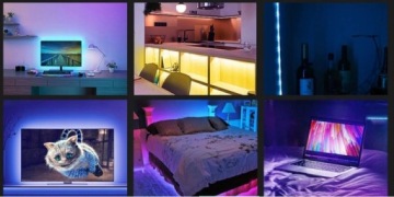 СВЕТОДИОДНАЯ ЛЕНТА 4M RGB USB 5050 для ТВ Ledy НАБОР ЦВЕТОВОЙ ПАМЯТИ ДИСТАНЦИОННОГО ПРИЛОЖЕНИЯ