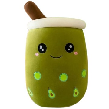 MASKOTKA PLUSZAK BUBBLE TEA ZIELONE AWOKADO UŚMIECH KUBEK 35 cm