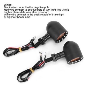 Винтажная черная мотоциклетная светодиодная лампа указателя поворота