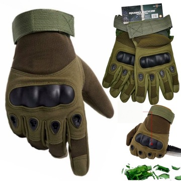 Rękawice Militarne Lekkie Taktyczne Bojowe Zielone GERTECH XL
