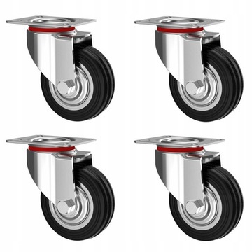 ПОВОРОТНЫЕ КОЛЕСА 125 мм РУЛЕВЫЕ МЕТАЛЛ И РЕЗИНОВЫЕ КОЛЕСА ДЛЯ ТЕЛЕЖЕК 400 кг