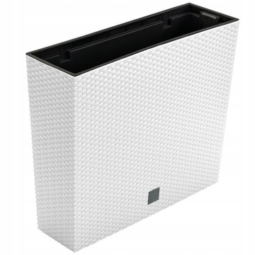 БОЛЬШАЯ КВАДРАТНАЯ ЦВЕТОЧНАЯ КОРОБКА ИЗ БЕЛОГО РОТАНГА PROSPERPLAST