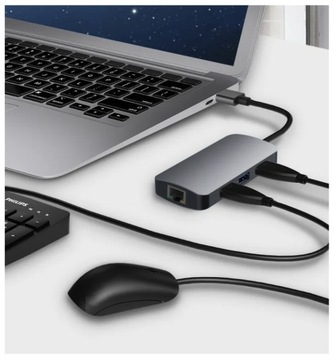 АДАПТЕР-ХАБ USB-C 3x USB HDMI 4K RJ45 PD
