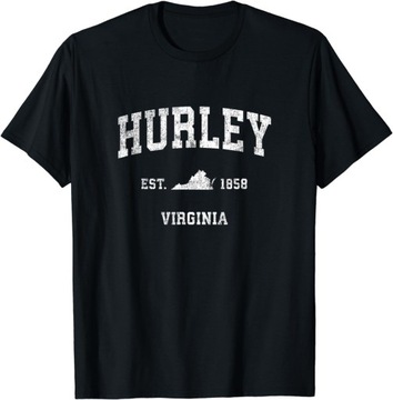 Hurley Virginia VA Vintage Athletic Sports Design T-Shirt