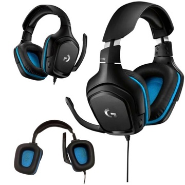 Słuchawki nauszne Logitech G432 Surround Sound Gaming Niebiesko Czarne