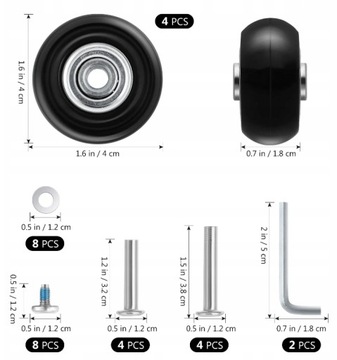 Комплект для ремонта колес чемодана на колесиках