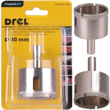 OTWORNICA DIAMENTOWA 40 mm KORONKA DO GRESU PŁYTEK