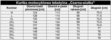 Zestaw Góra Dół Motocyklowy Duże rozmiary 6XL 7XL