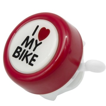 Dzwonek 54 mm Stal/Plast. I LOVE MY BIKE - RED