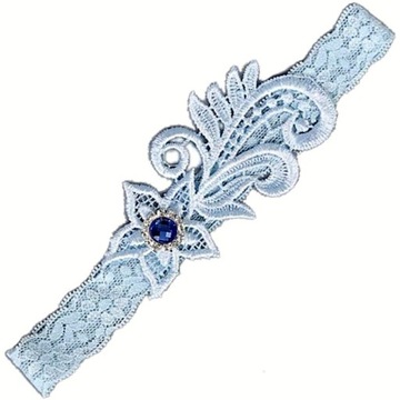 СВАДЕБНАЯ ПОДВЯЗКА синяя сапфир синий