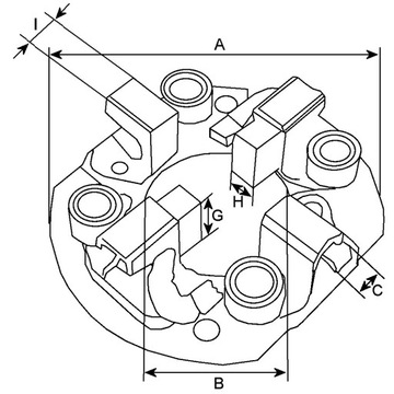 Держатель щеток генератора Ford D20F10320AA D20Z10347B GB128A 131428