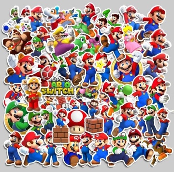 Naklejki Super Mario Bros Luigi 50 sztuk
