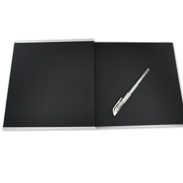 Welurowa Księga Gości Karty CZARNE 22x22 kwadrat