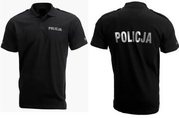 KOSZULKA Policyjna Polo POLICJA nadruk CZARNA r. M