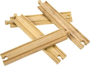 BIGJIGS KOLEJKA DREWNIANA 4 TORY PROSTE BJT100