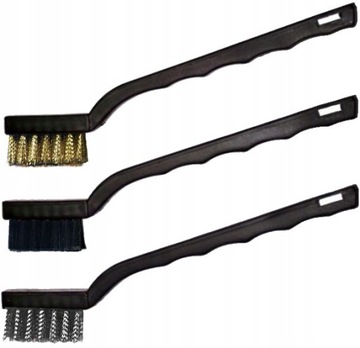 SZCZOTKI DRUCIANE STAL, NYLON, MOSIĄDZ ZESTAW 3szt.