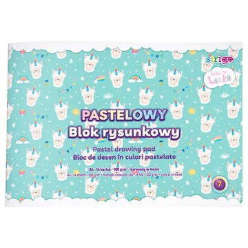 Blok rysunkowy kolorowy A4 14 kartek kolory pastelowe seria Hejka tu Lenka