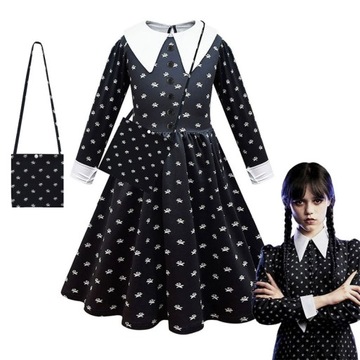 Wednesday Addams Strój Sukienka Cosplay przebranie