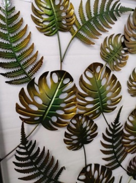 МЕТАЛЛИЧЕСКОЕ УКРАШЕНИЕ НА СТЕНЫ Монстера ЛИСТЬЯ картина