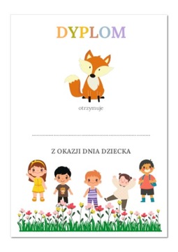 Dyplom A5 z okazji dzień DNIA DZIECKA LIS