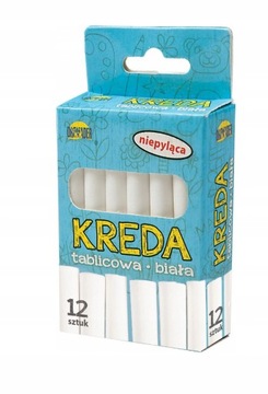 KREDA DROMADER TABLICOWA NIEPYLĄCA BIAŁA 12 SZTUK