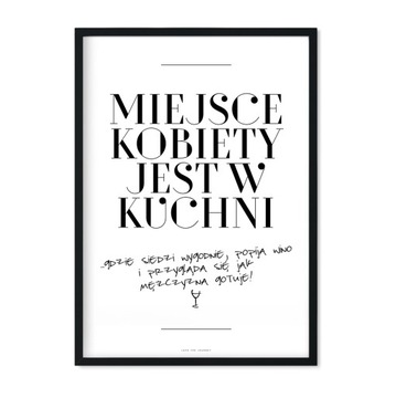 Miejsce Kobiety Plakat A4 Prezent dla Niej Zabawny