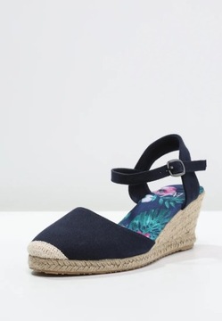 ANNA FIELD 38 granatowe espadryle na koturnie W96