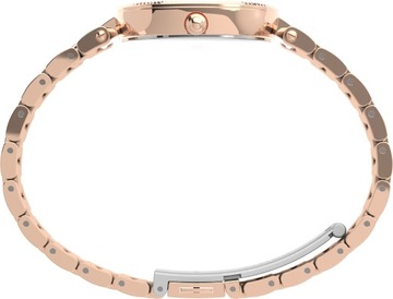 Zegarek damski złoty Timex biżuteryjny na bransolecie, cyrkonie TW2V24300