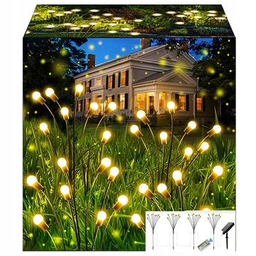 4x solarne światła firefly lampy ogrodowe 10 LED