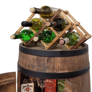 Деревянная барная стойка со светодиодной дверцей из венге + подставка