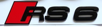 Znaczek emblemat Audi Rs6 czarny błysk