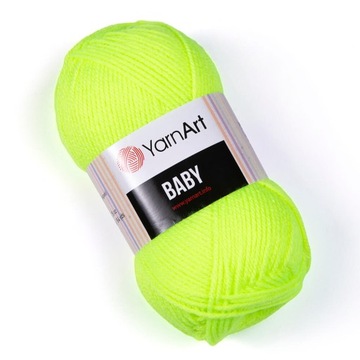 Włóczka YarnArt Baby kolor ŻÓŁTY NEON 8232