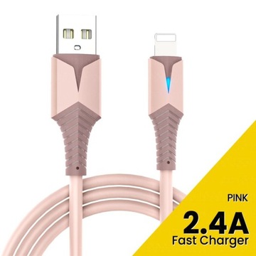 Pink 1.5M 2.4a Usb Cable For Iphone 13 12 11 Pro Max Xs X 6s 7 8 Plus Cable