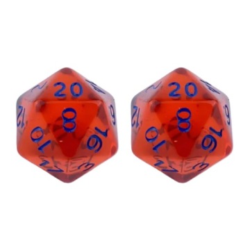 ZESTAW 2 KOSTEK K20 RPG TECHNOLOGICZNA REBELIA KOŚĆ DWUDZIESTOŚCIENNA