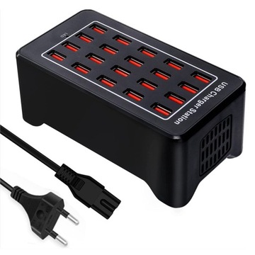 ŁADOWARKA USB X20 SIECIOWA UNIWERSALNA 100W WIELOPORTOWA STACJA ŁADUJĄCA