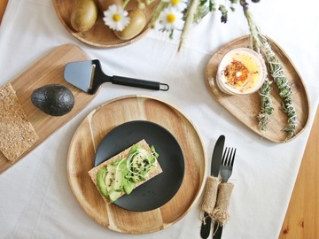 ТАРЕЛКА, поднос, сервировочная тарелка, ДОСКА, 29 см, АКАЦИЯ