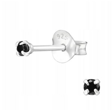SREBRO 925 kulka kolczyk oczko 2 mm sztyft 1sztuka
