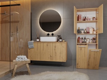 ШКАФ КНИЖНЫЙ ШКАФ 60 POST NEL DK 2K КОРЗИНА, ДУБ ARTISAN