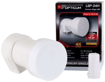 KONWERTER SATELITARNY DVB-S/S2 SINGLE LNB BIAŁY 4K UHD LTE