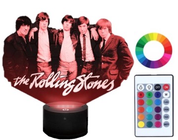 Lampka Nocna z Imieniem THE ROLLING STONES 3D Led