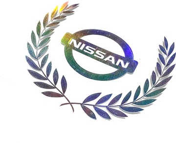 KOLOROWA ODBLASKOWA NAKLEJKA Z LOGO NISSAN EMBLEMAT NA ZARYSOWANIA