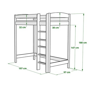Кровать-мезонин с аркой 190х90, высота 180см.
