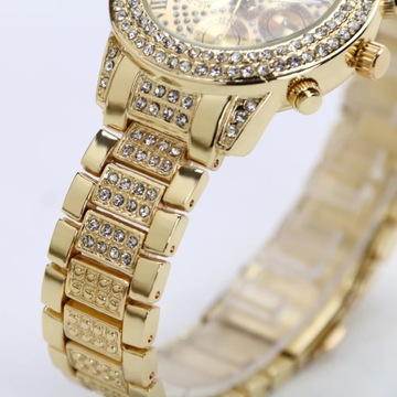 Relogio Feminino New Geneva Classic Luxury Ladies Rhinestone Watch Gold Wom