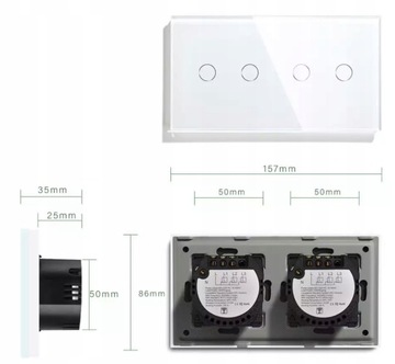 СЕНСОРНЫЙ ВЫКЛЮЧАТЕЛЬ СВЕТА 2+2 QUAD 4K WIFI