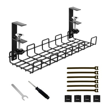 ORGANIZER UCHWYT KABLOWY NA BIURKO CZARNY 38CM NASTAWNY